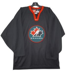 Vintage Nike Team Canada Hockey Jersey Black Red Logo Embroidered  Canada Size M